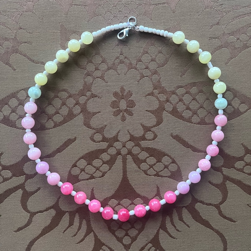 Ombré dyed jade necklace